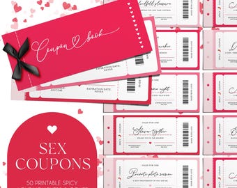 Fun and Flirty Love Coupons, Steamy Love Coupons, Spicy Printable Coupons for Couple, Best Valentine's Day Gift, Perfect Gift for Couples