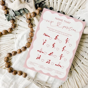 Name the Sex Position Game Template, Adults Only Bachelorette Party Game, Bachelorette Weekend Games, Printable Hens Day Activity #pls03