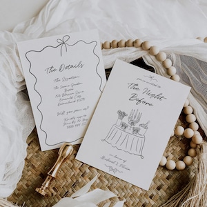Hand drawn The Night Before Invitation Template | Dinner Party Invite | Rehearsal Dinner | Fun Quirky Handwritten Night Before Wedding #nb08