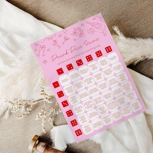 Bachelorette Würfelspiel, Trinkspiel für Junggesellinnenabschied, Ladies Night Party Spiel, Bachelorette Party Wochenende Spiel, Printable Galentines Spiele