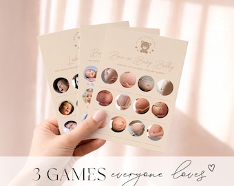 Bear Themed Baby Shower 3 Games, Beer or Baby Belly, Labor or Love, Baby Boy Or Girl #fg45
