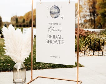 Retro Disco Ball Bridal Shower Welcome Sign (Digital Template) #db03