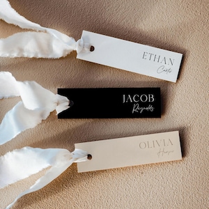 Schlanke Hochzeit Tischkarte Vorlage, Sitzplatz Name Kartenvorlage, elegante dünne Namenskarte druckbar, schmale Ereignis Tischkarte, minimalistische Namensschild