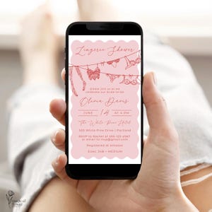 Phone Lingerie Weekend Invitation Template, Lingerie Party Bridal Shower Invitation, Bachelorette Weekend, Mobile Bridal Shower Invite #ls33