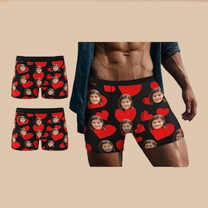 Boxers personalizados para marido, cuecas boxer com foto personalizada, adicione qualquer texto &quot;Eu amo minha esposa&quot; na roupa íntima, presentes de aniversário de casamento