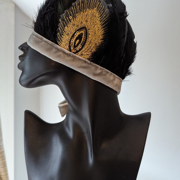 Black Festival Adult / Children's celebration / birthday / dress-up handmade feather garland headband