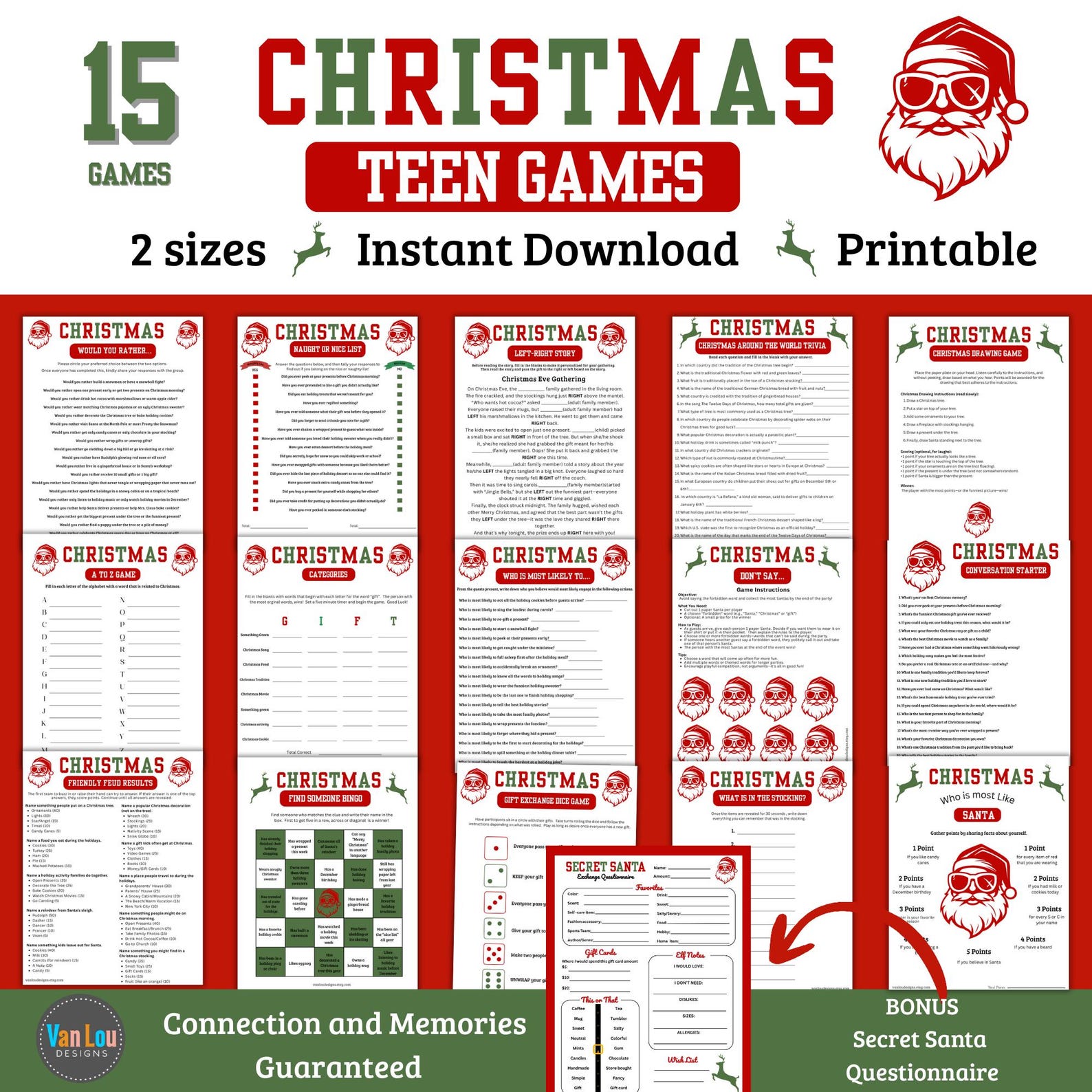 Printable Teen Games: Classroom, School, Friendmas, Teen, Tween, Girls