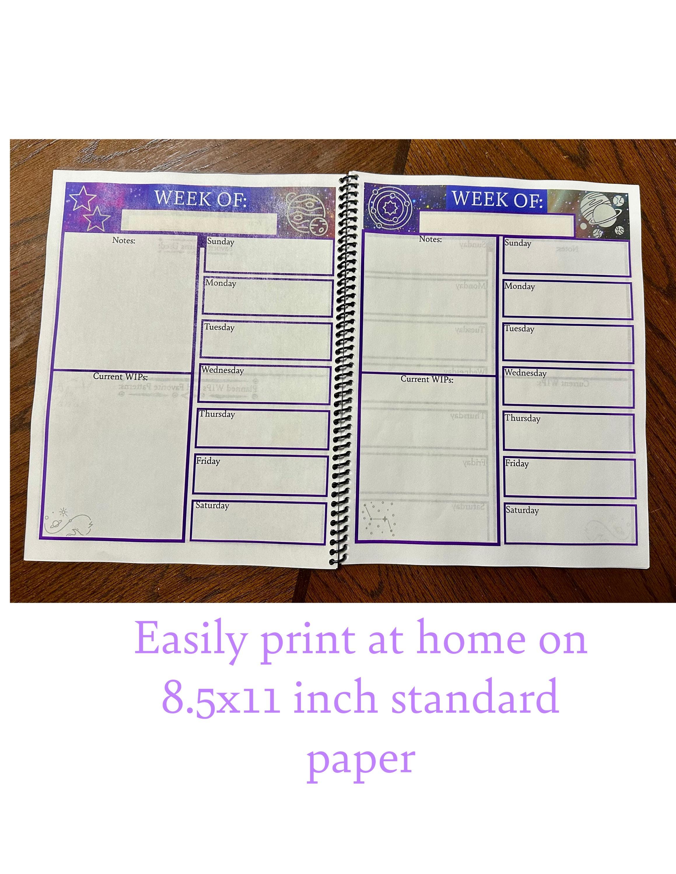 Printable/ Fillable Crochet WIP Weekly Planner - Etsy