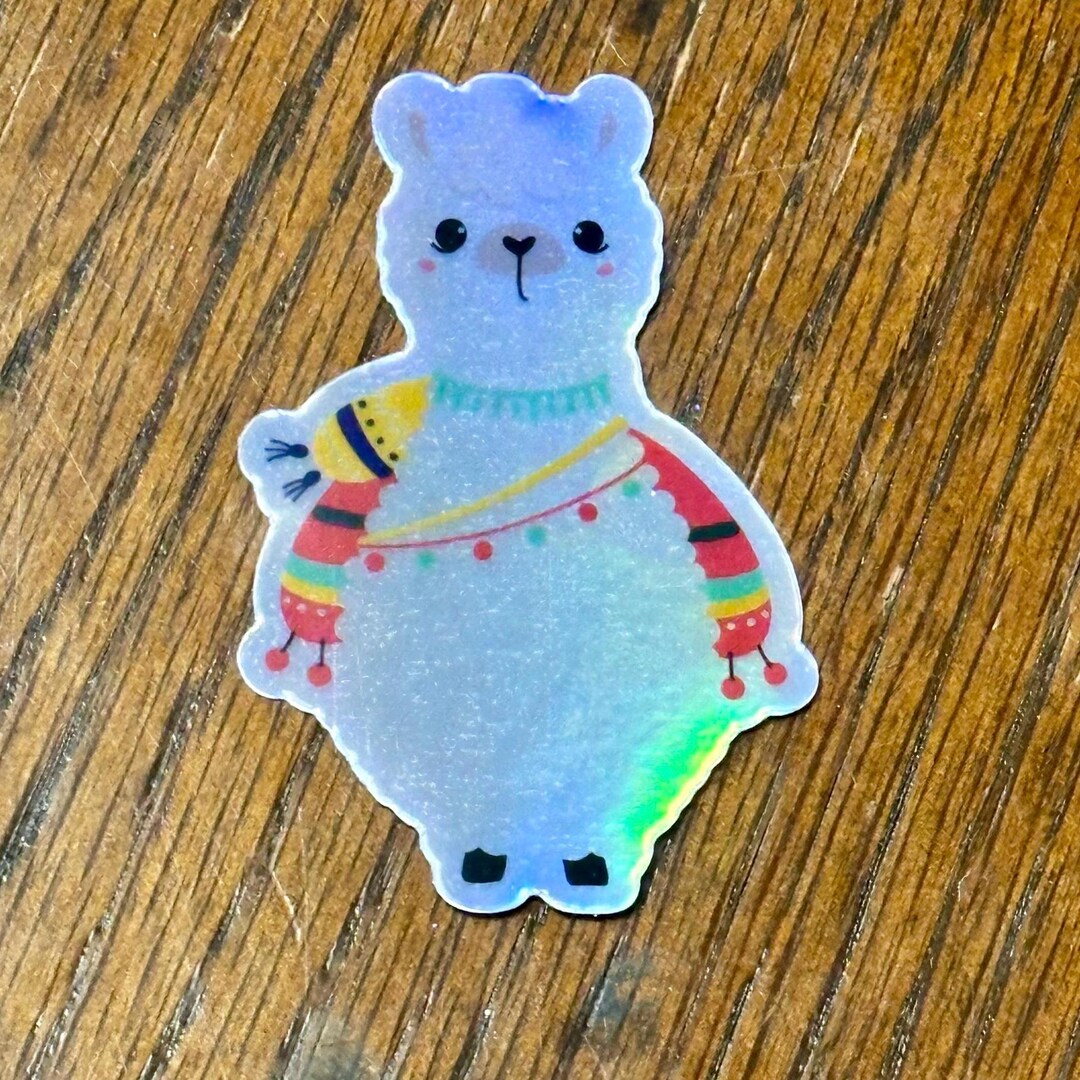 Cute Alpaca Holographic Sticker - Etsy