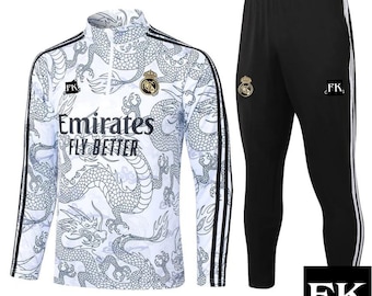 Real Madrid Dragon Fußball Trainingsanzug, Real Madrid Fußball Trainingsanzug, Sport Kits Geschenk für Männer