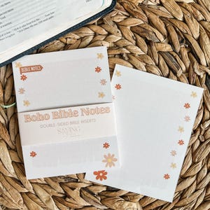 Boho Double-Sided Bible Notes, Notepad for Bible Study, Christian Stationary