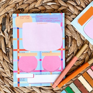 Bright Bible Study Notepad, Inductive Study, Margin Tip-in