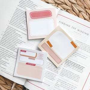 Boho Bible Study Sticky Note Set, Word Study Notepads