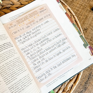 Boho Sermon Notes Notepad: 5x7 Double-Sided Christian Stationary image 6