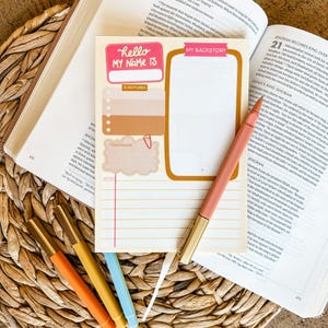 Boho Bible Character Study Notepad: Christian Notes (5x7 Double-Sided)