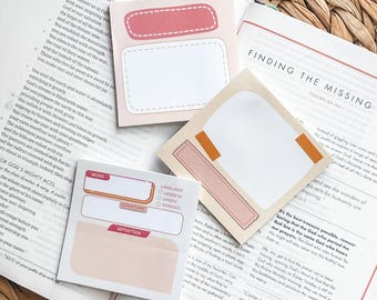 Boho Bible Study Sticky Note Set, Word Study Notepads