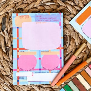 Bright Bible Study Notepad, Inductive Study, Margin Tip-in