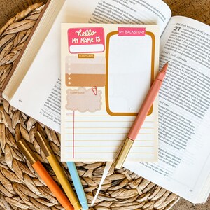 Boho Bible Character Study Notepad: Christian Notes (5x7 Double-Sided)