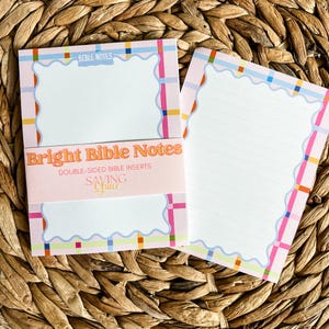 Double-Sided Bright & Colorful Bible Insert Notepads, Bible Study Notes Fits Most Bibles