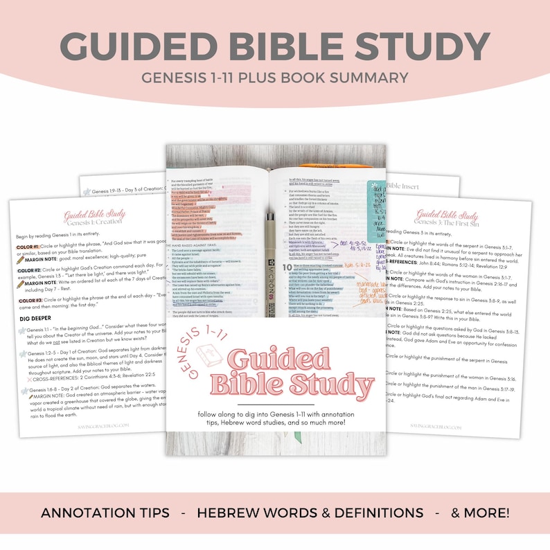 Genesis Study Guide Pdf Genesis 1-11 Guided Bible Study: Printable Workbook (PDF) - Etsy