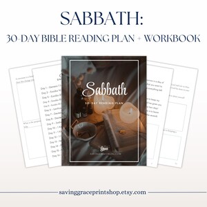 Sabbath Rest 30-Day Bible Reading Plan Workbook Daily Devotion Bible Study PDF Digital Download