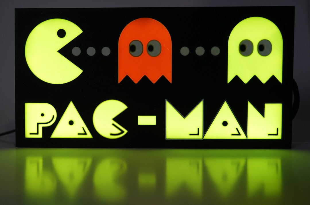 Pac-man LED Lightbox Retro Gaming Delight, 3D Printed Brilliance - Etsy