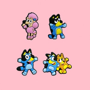 Bluey Dog Themed Croc Charms | Bluey Jibbitz | Bluey croc charms | cartoon Jibbitz | PVC rubber |  Kids Cartoon Bingo Dog and Friends |