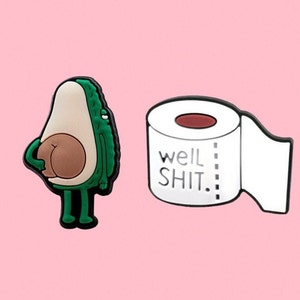 Avocado croc charm | rude croc charms | toilet paper Jibbitz | cool Jibbitz | hilarious croc charms | middle finger | pvc rubber | avocado