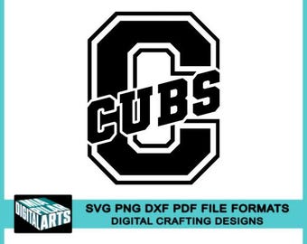 Koszulka Cubs svg, pliki svg dxf pdf png, plik do cięcia Cricut, sylwetka, duch szkolny Cubs svg, cheerleading Cubs svg, plik do cięcia Cubs, sport Cubs svg