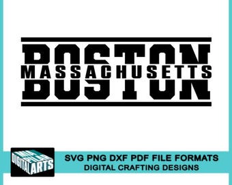 Camiseta de Boston, Massachusetts, archivos SVG, DXF, PDF y PNG, archivo de corte Cricut, silueta, logotipo de Boston Varsity, logotipo de Massachusetts Varsity, Boston PNG