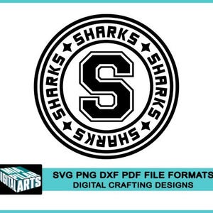 Sharks t-shirt svg,svg dxf pdf png files,Cricut cut file,Silhouette,Sharks school spirit svg,Sharks cheerleading,Shark pride,sharks cut file