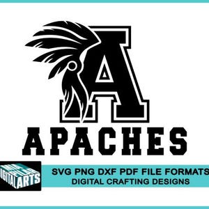 Apaches t-shirt svg,svg dxf pdf png files,Cricut cut file,Silhouette,Apaches school spirit svg,Apaches cheerleading svg,Apaches cut file