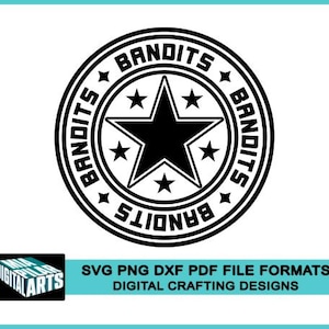Banditen t-shirt svg,svg dxf pdf png Dateien, Cricut geschnitten Datei, Silhouette, Banditen Schule Geist svg, Banditen Cheerleader svg, Banditen geschnitten Datei