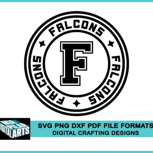 Koszulka Falcons w formacie svg, pliki svg dxf pdf png, pliki do cięcia Cricut, sylwetka, duch szkolny Falcons w formacie svg, cheerleaderki Falcons w formacie svg, plik do cięcia Falcons