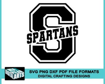 Camiseta Spartans SVG, archivos SVG, DXF, PDF y PNG, archivo de corte Cricut, silueta, espíritu escolar Spartans SVG, animadoras Spartans SVG, archivo de corte Spartans