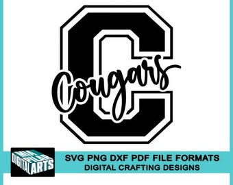 Cougars t-shirt svg,svg dxf pdf png files,Cricut cut file,Cougars sports tee,Cougars school spirit,Cougars game day shirt,Cougars fan gift