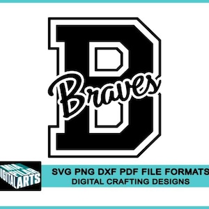 Braves t-shirt svg,svg dxf pdf png files,Cricut cut file,Silhouette,Braves school spirit,Braves baseball svg,Braves high scool,Braves logo