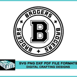 Badgers t-shirt svg,svg dxf pdf png files,Cricut cut files,Silhouette,Badgers school spirit svg,Badgers cheerleading svg,Badgers cut file