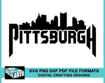Pittsburgh Stadt Skyline svg, dxf pdf png Dateien, Cricut geschnitten Datei, Silhouette, Pittsburgh Pennsylvaniaskyline, Pittsburgh Stadtbild Silhouette