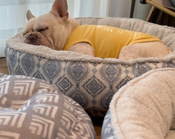 Cama redonda para cães e gatos - Casa quente para animais de estimação - Ninho de pelúcia macio para gatos - Camas modernas e confortáveis para gatos e cães - Caverna para gatos - Ninho para cães