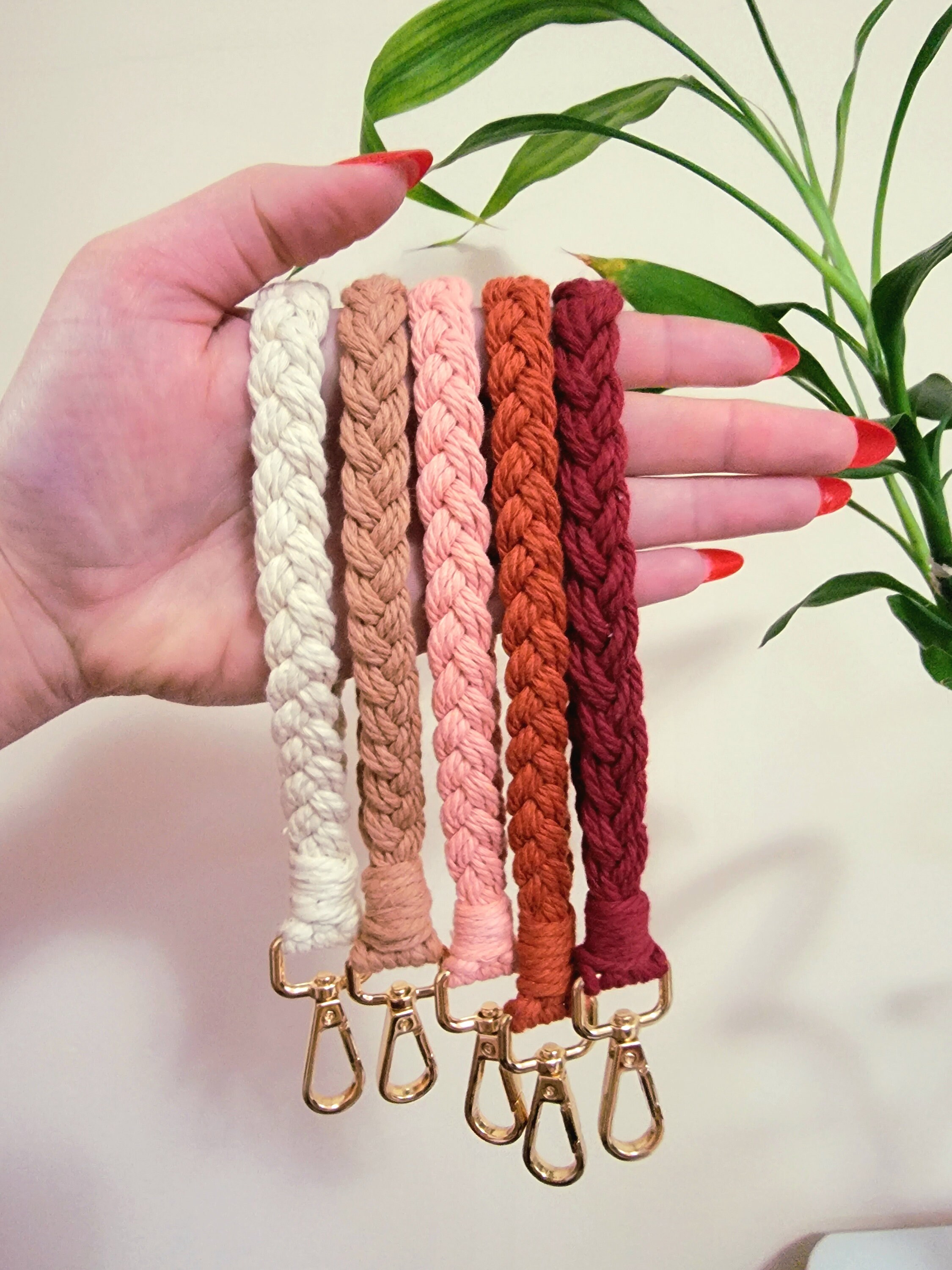 Braided Macrame Wristlet: Boho Cotton Key/wallet Strap - Etsy