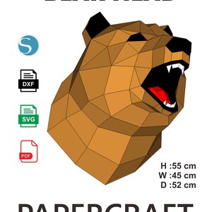 Bear Head - Etsy