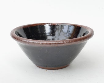 ST IVES Studio Pottery Bowl - Impressed Mark - Tenmoku Glaze