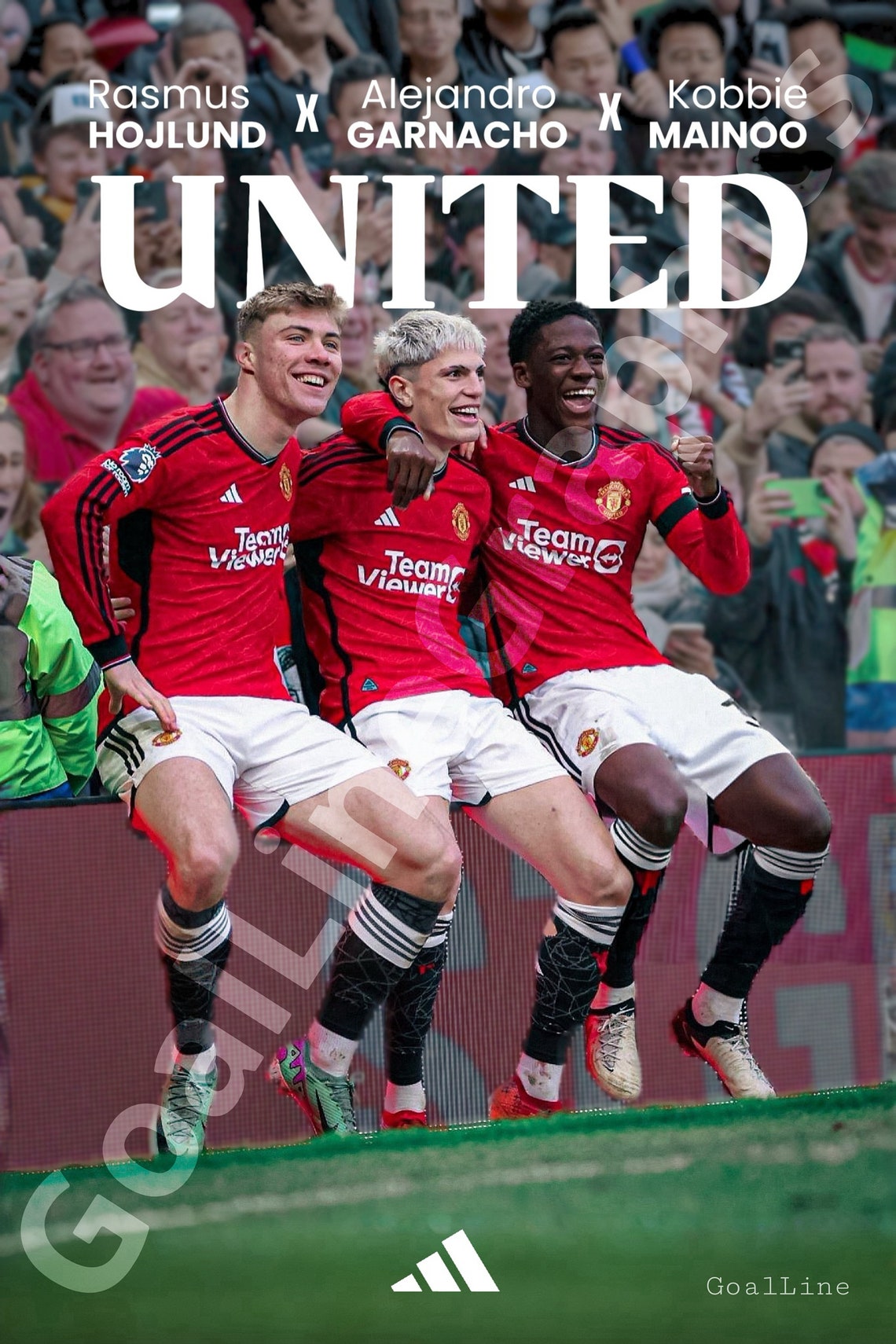 Manchester United Poster Garnacho Hojland Mainoo Etsy