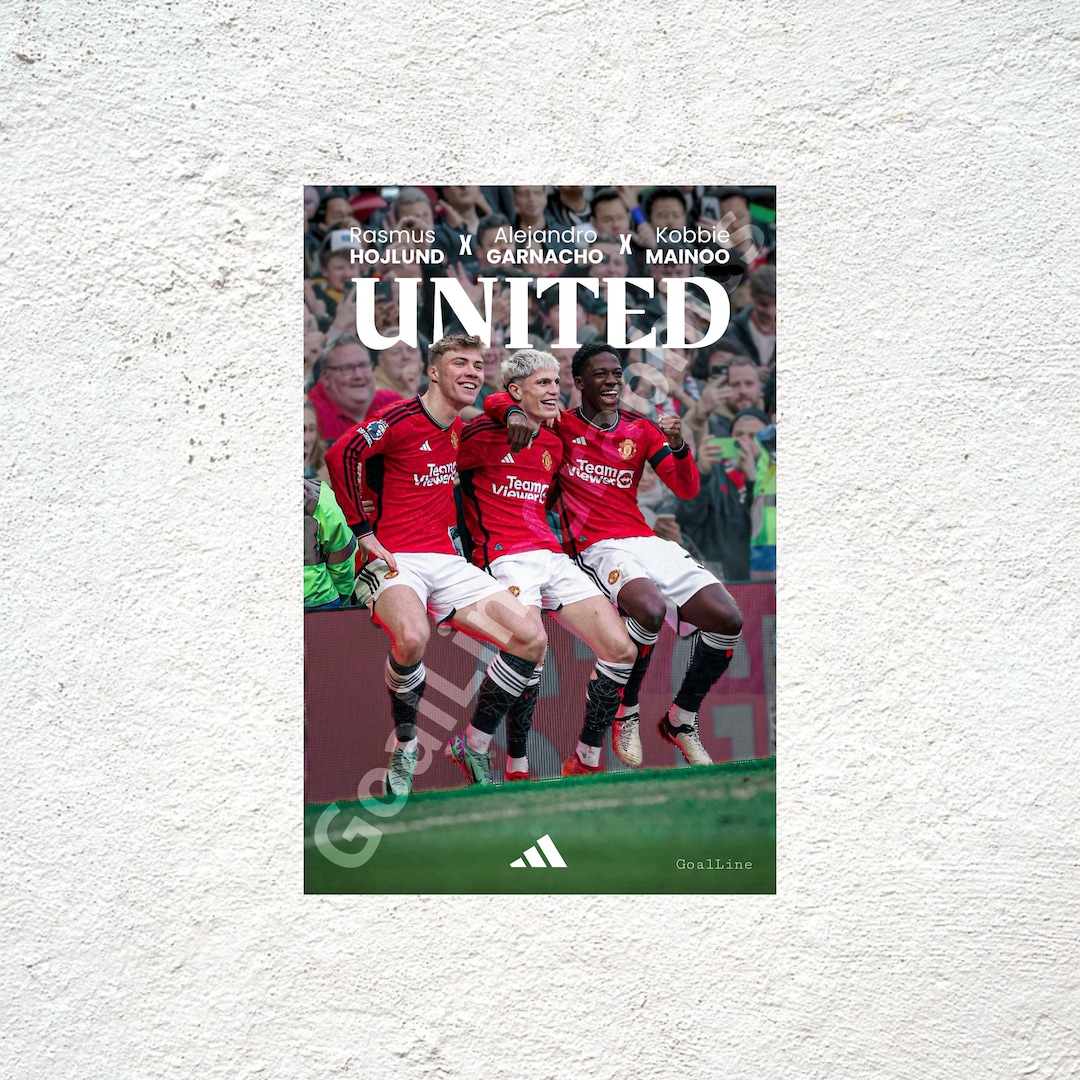 Manchester United Poster Garnacho Hojland Mainoo Etsy