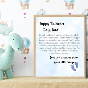 Mensaje del bebé para papá, carta del Día del Padre, regalo imprimible para el futuro papá, recuerdo digital del primer Día del Padre