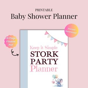 Printable Baby Shower Planner PDF, 15+ Pages of Checklists, Budget, Games & More, Baby Shower Planning Template, Instant Download