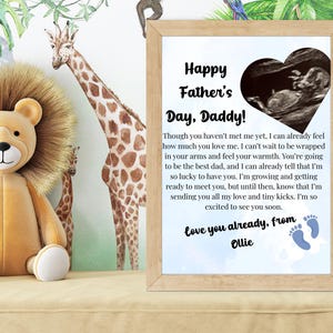 Plantilla de carta para el Día del Padre, mensaje desde la barriguita para papá, regalo imprimible para el futuro papá, recuerdo digital del primer Día del Padre