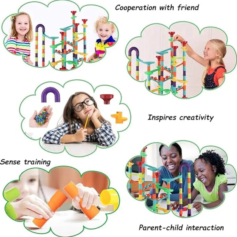 Marble Run Pipeline Toy Set, Construction Building Blocks Set