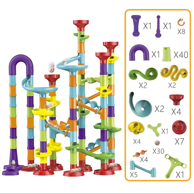 Marble Run Pipeline Toy Set, Construction Building Blocks Set